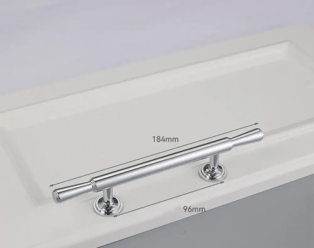 Chrome and Polished Gold Brass Furniture Handles – Modern Cabinet Drawer and Wardrobe Knobs 2030-BC 184mm Handles