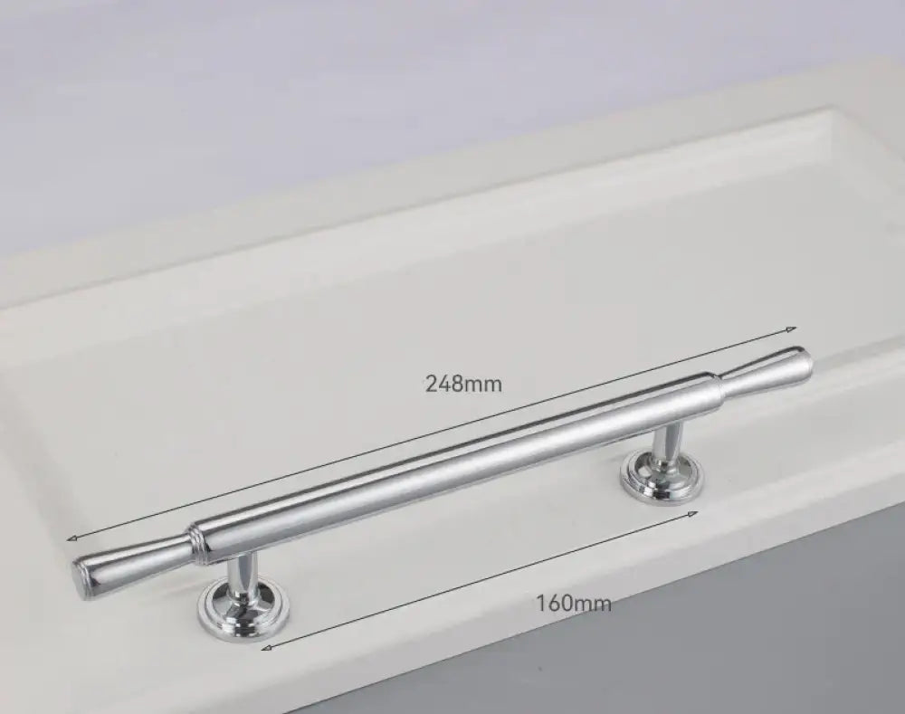 Chrome and Polished Gold Brass Furniture Handles – Modern Cabinet Drawer and Wardrobe Knobs 2030-BC 248mm Handles