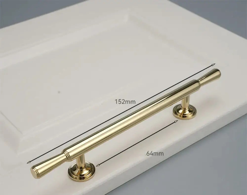Chrome and Polished Gold Brass Furniture Handles – Modern Cabinet Drawer and Wardrobe Knobs 2030-PG 152mm Handles