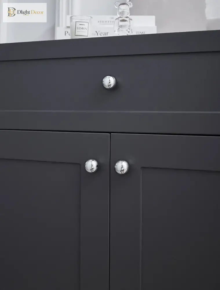 Chrome Brass Ball Knobs – Modern Silver Cabinet Pulls for Drawers and Furniture (20/25/30mm) knob