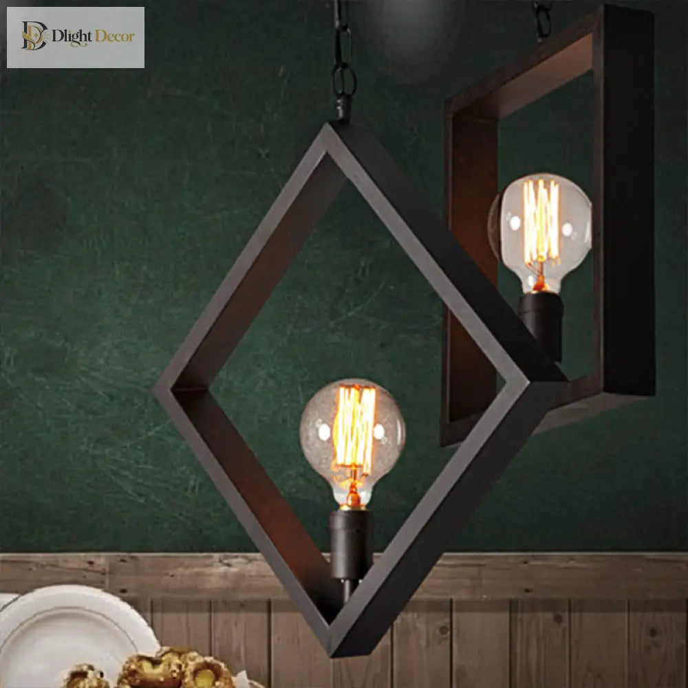 Claire Style Black Metal Ceiling Light With Rope Accent - Industrial Charm