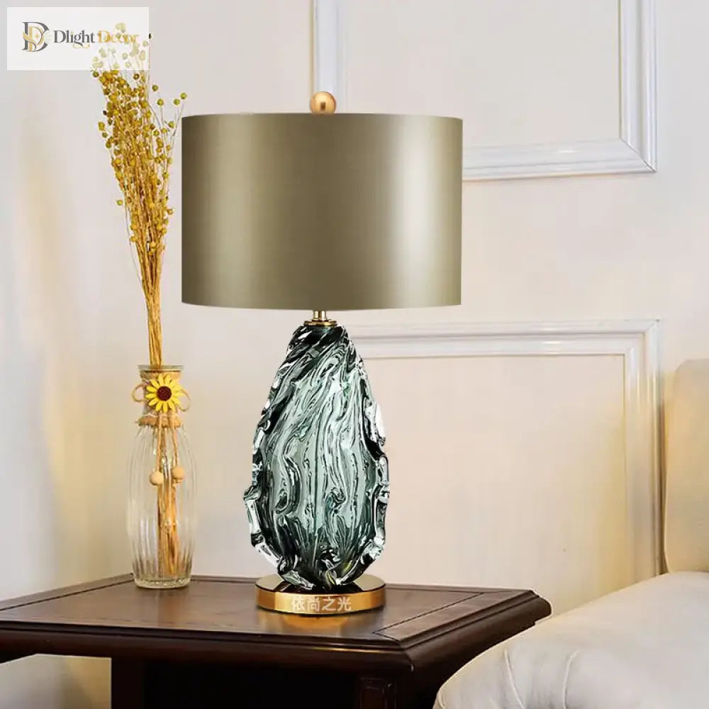 Modern Oversized Glass Table Lamp - Stylish Bedside Lighting For Living Room And Bedroom