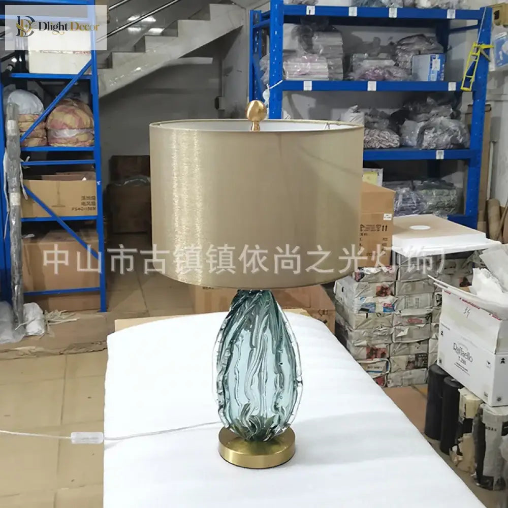 Modern Oversized Glass Table Lamp - Stylish Bedside Lighting For Living Room And Bedroom