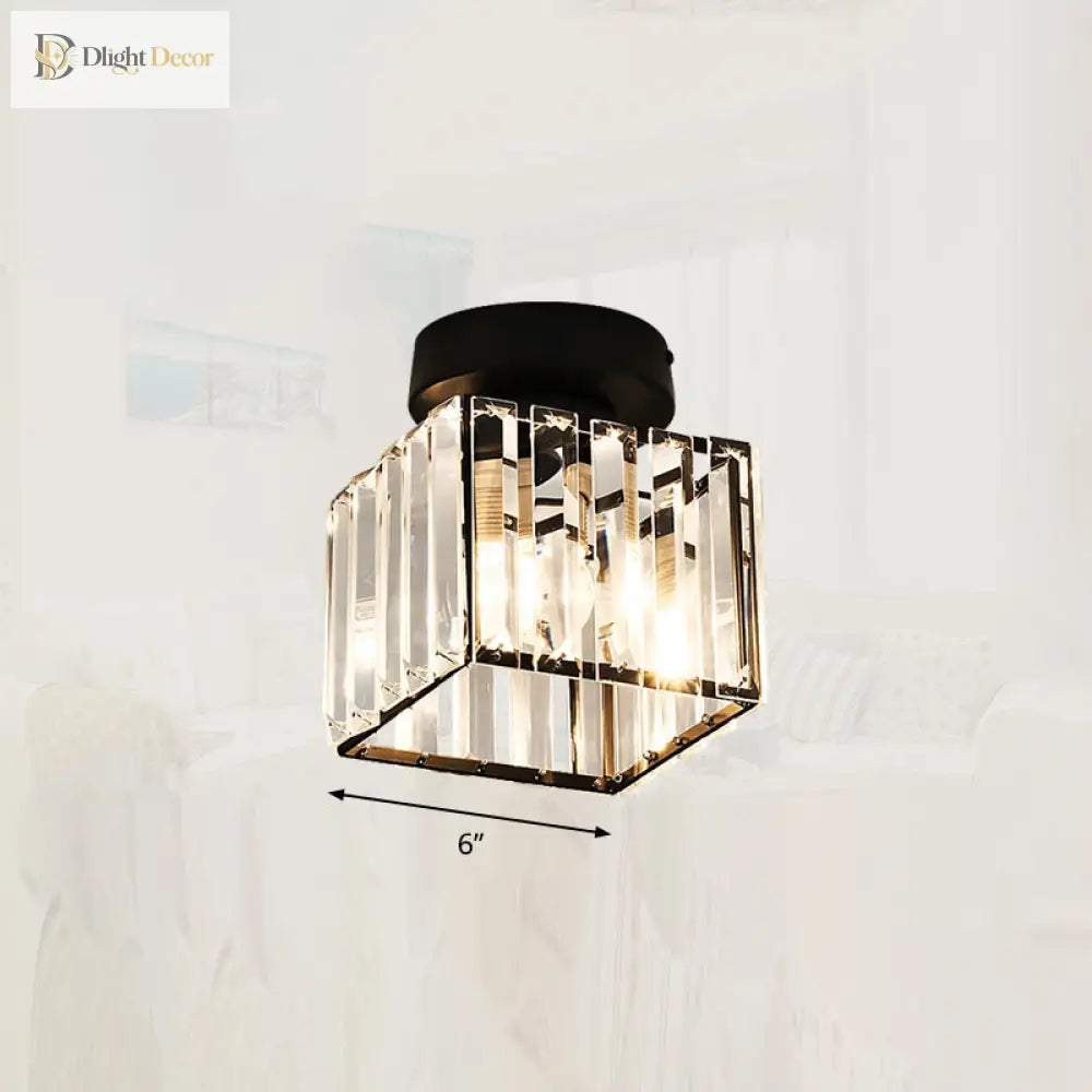 Clara - Elegant Black And Gold Semi - Flush Mount Light