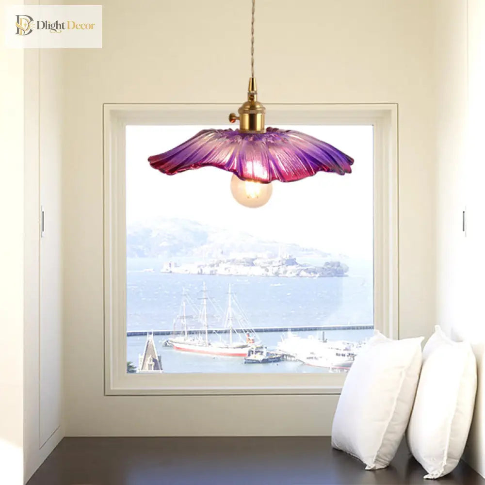 Clara’s Textured Bloom: Industrial Glass Pendant Lamp Lights
