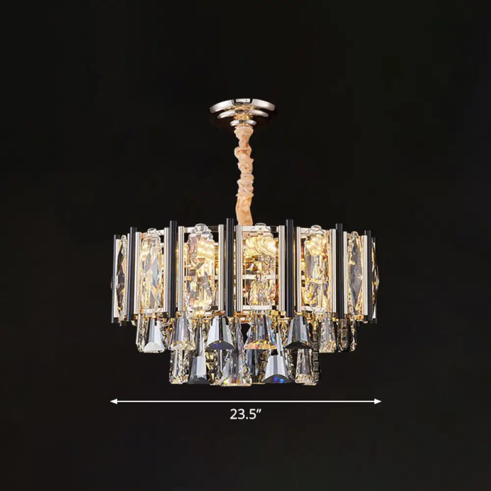 Sparkling Elegance: Clear Beveled Crystal Chandelier 11 /
