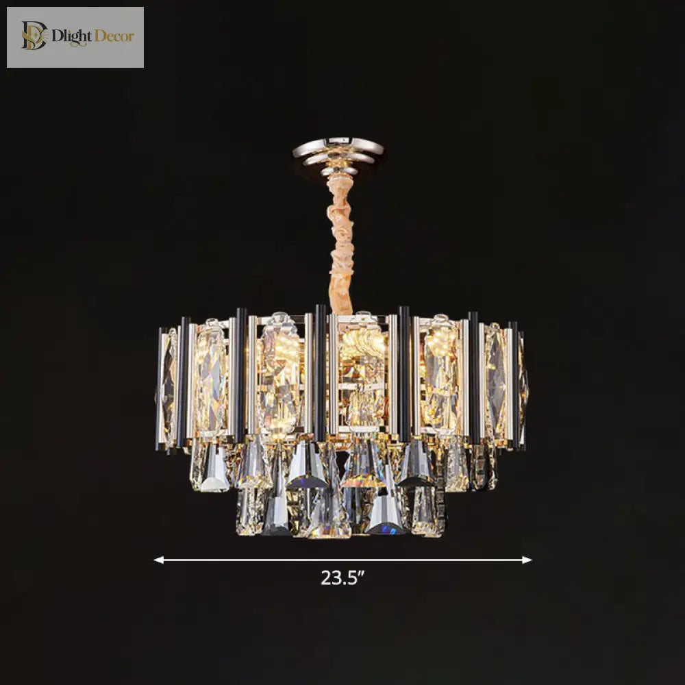 Sparkling Elegance: Clear Beveled Crystal Chandelier