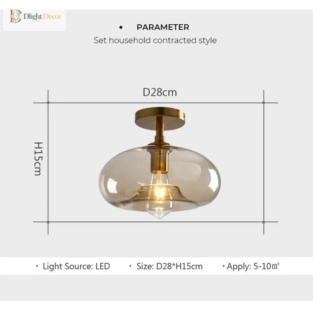 Modern Led Glass Ceiling Light Minimalist Cloakroom Balcony Bedroom Dining Room Lighting Hallway