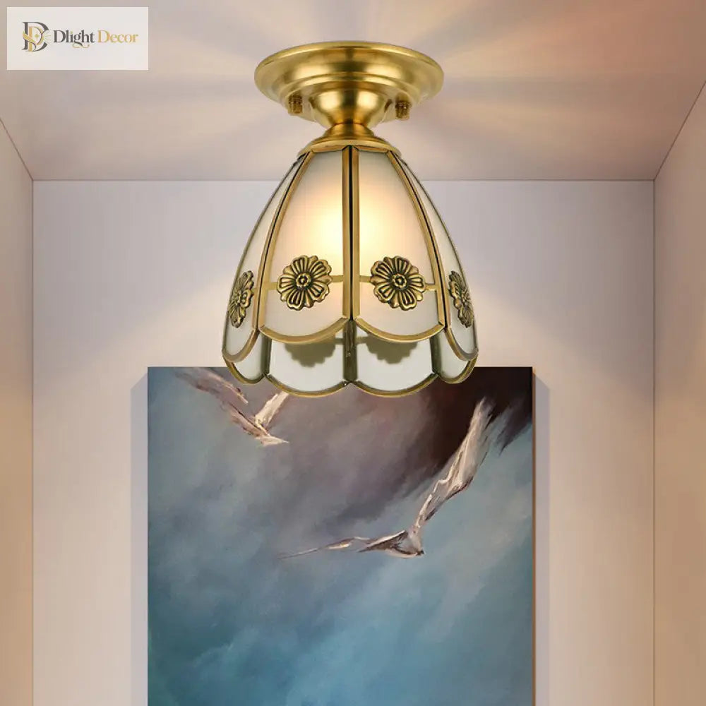 Colonial Charm Meets Modern Versatility: The Brass Ceiling Flush Light
