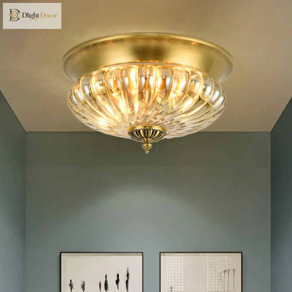 Colonial Charm Meets Modern Versatility: The Brass Ceiling Flush Light