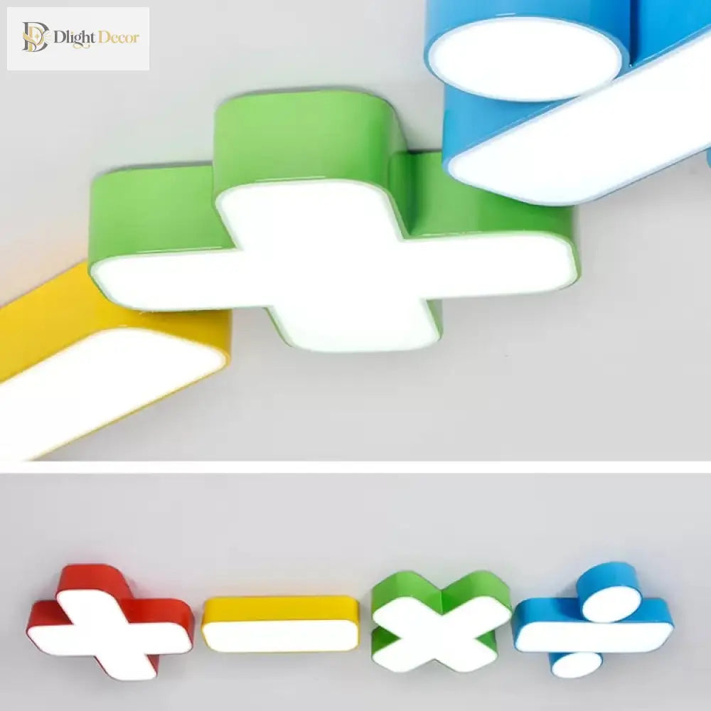 Colorful Symbol Shade Ceiling Light - Fun Led Kids Fixture For Bedrooms And Playrooms
