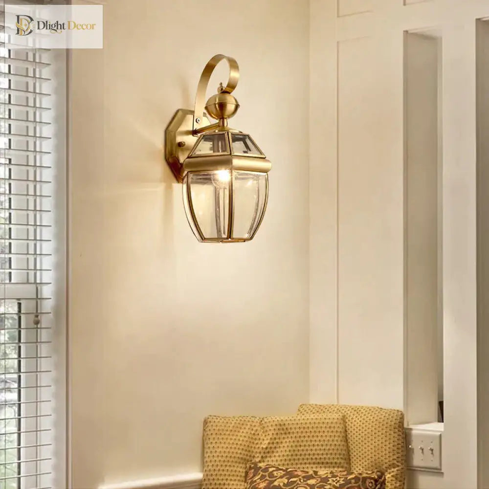 Éva’s Country Style Outdoor Copper Wall Lamp - Charming Balcony And Staircase Lighting Lamps