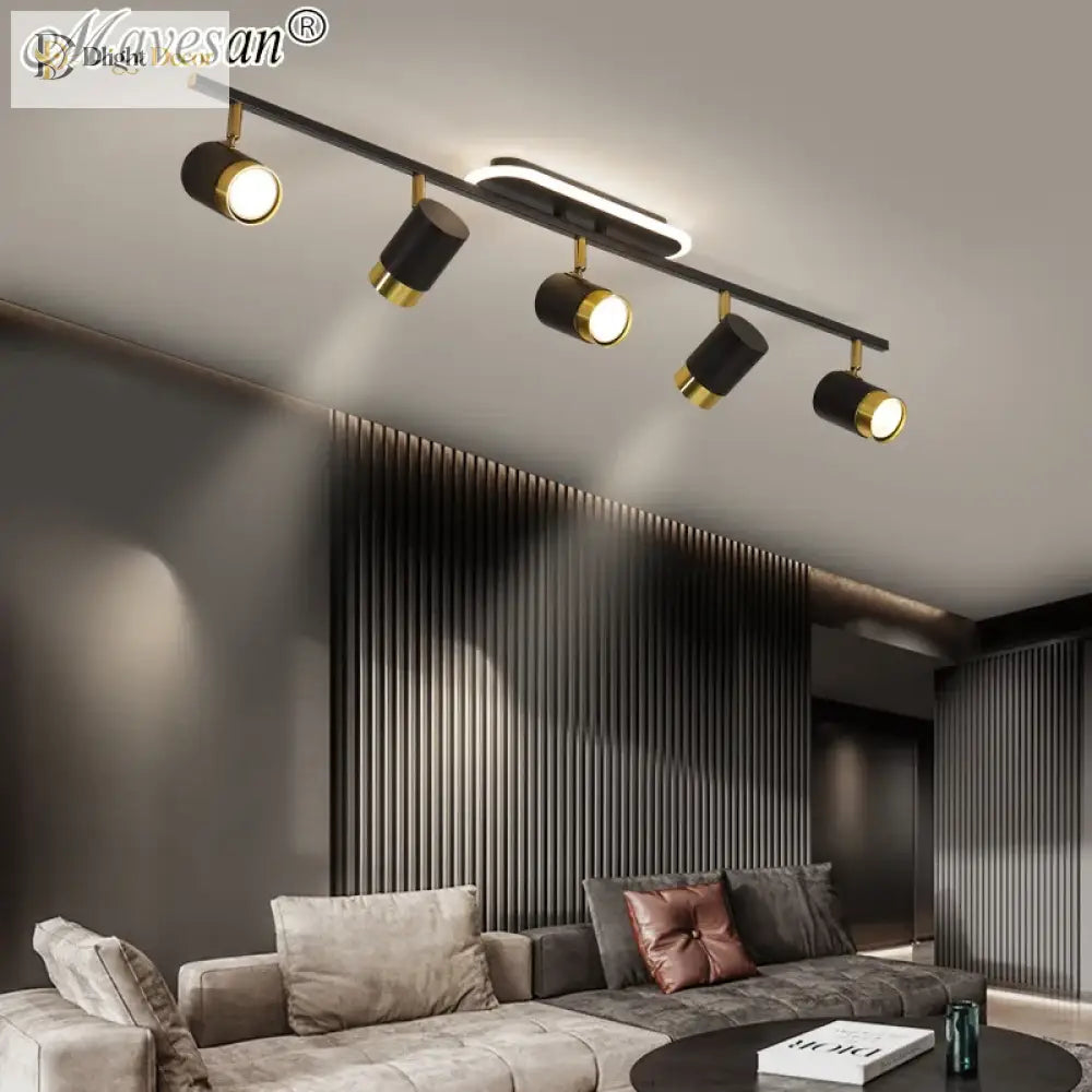 Corridor Led Chandelier With Spotlights - Nordic Strip Ceiling Lamp Perfect For Living Room Bedroom