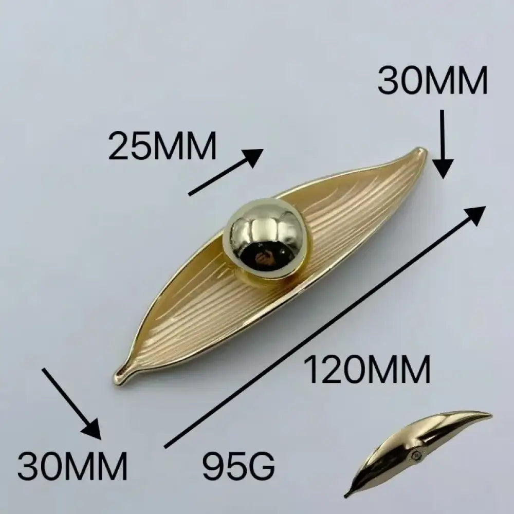 Creative Leaf Ball Zinc Alloy Furniture Handle – Gold Knob for Modern Elegance Gold large Knobs