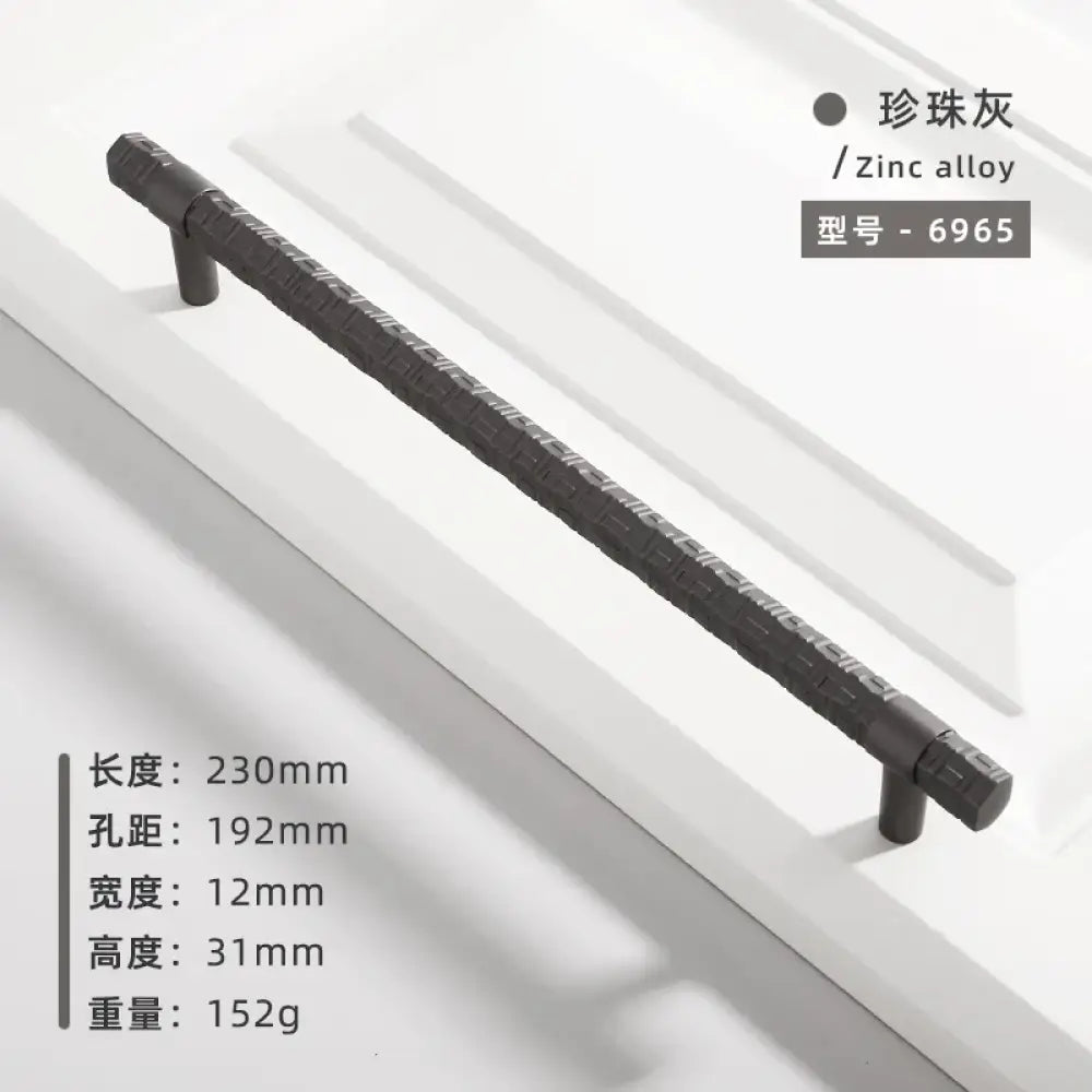 Creative T-Bar Cabinet Handles - Modern Zinc Alloy Pulls for Kitchen and Furniture Pearl Grey 192mm Handles