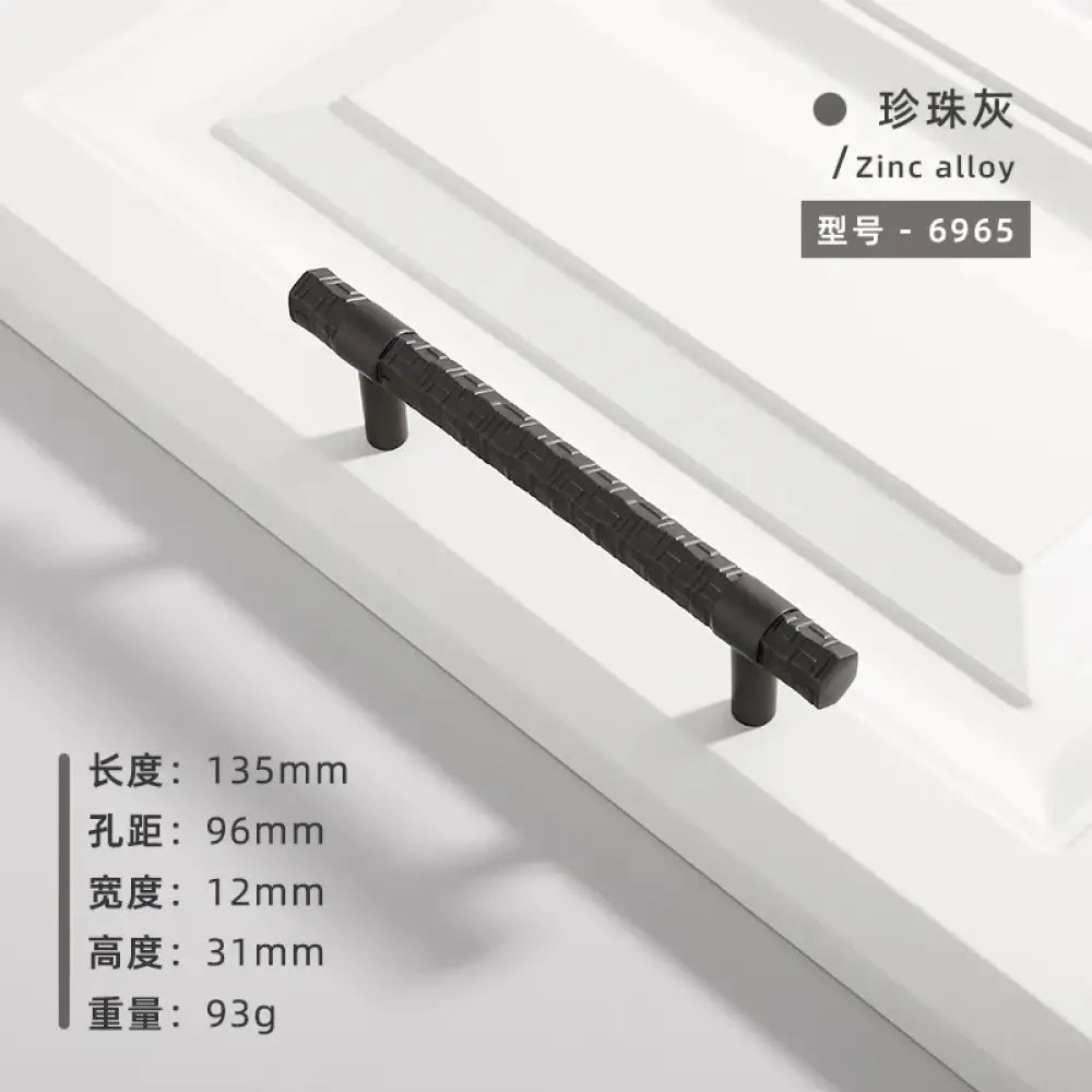 Creative T-Bar Cabinet Handles - Modern Zinc Alloy Pulls for Kitchen and Furniture Pearl Grey 96mm Handles