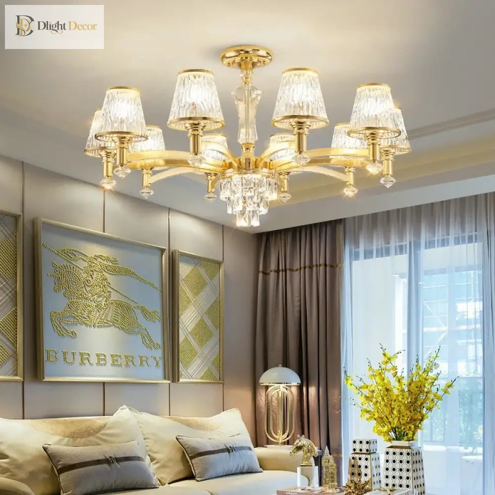 Elegant European Style Crystal Chandelier - A Modern Light Luxury Fixture For Living Rooms Bedrooms