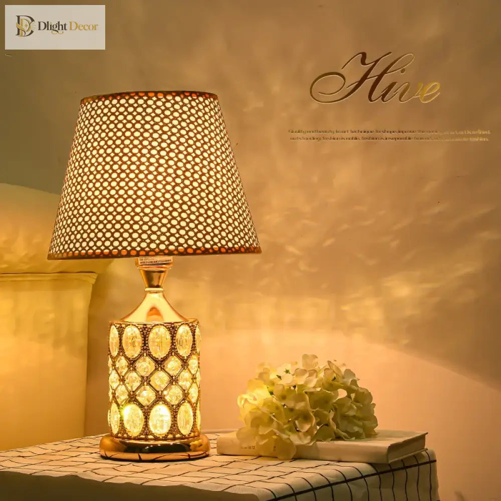 European Luxury Crystal Table Lamp - Warm And Romantic Bedroom Nightstand Decoration Light