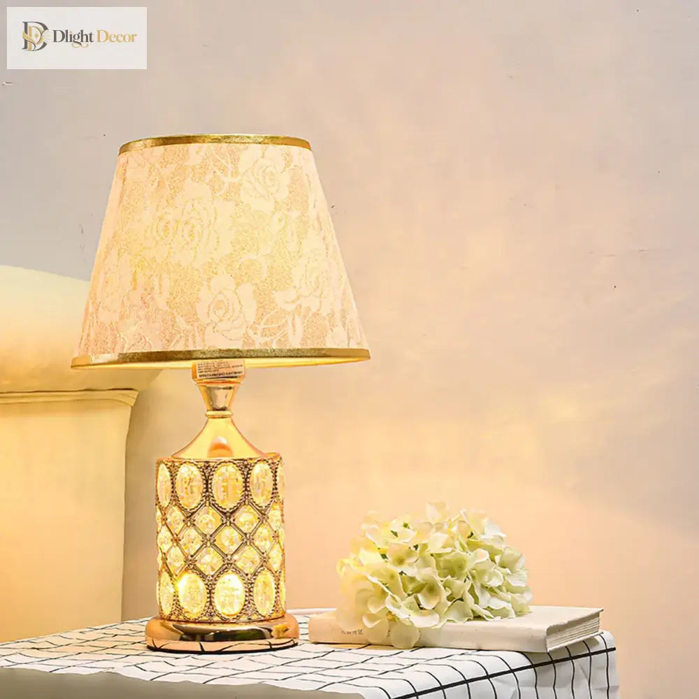 European Luxury Crystal Table Lamp - Warm And Romantic Bedroom Nightstand Decoration Light