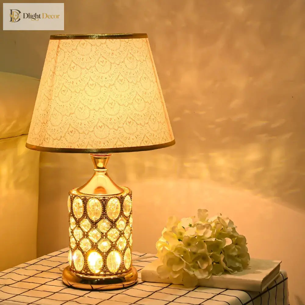 European Luxury Crystal Table Lamp - Warm And Romantic Bedroom Nightstand Decoration Light