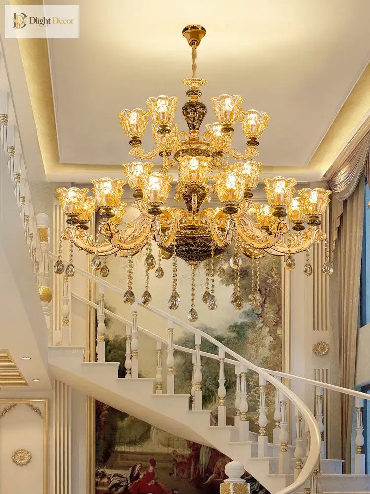 European Style Golden Chandelier - Elegance For Living Rooms Hotels Staircases Villas With Multi -