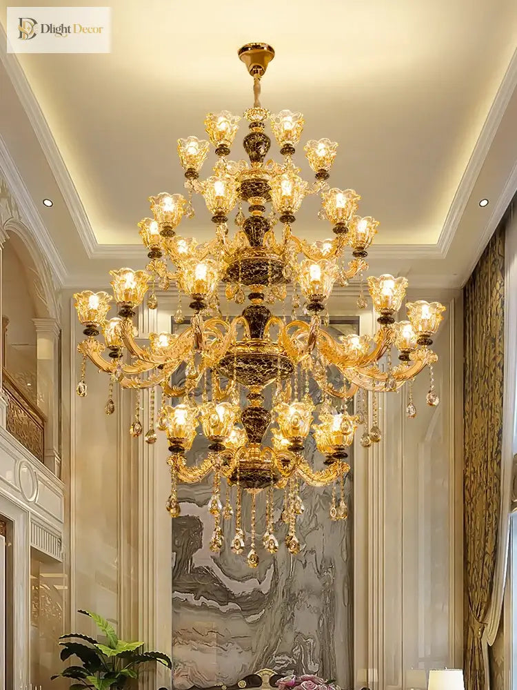 European Style Golden Chandelier - Elegance For Living Rooms Hotels Staircases Villas With Multi -