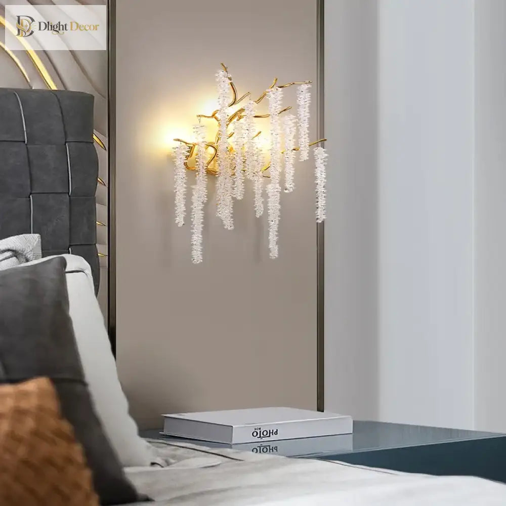 Crystal Cherry Blossom Branch Wall Light – product view 4