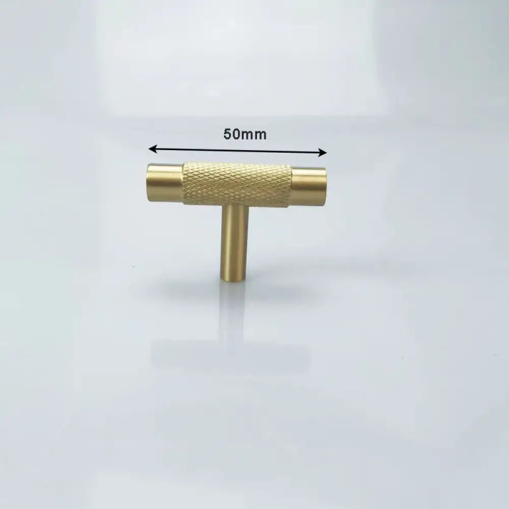 Cutting Diamond Knurled Brass Cabinet Handles – Textured Wardrobe Pulls and Drawer Knobs BB 50mm T bar Handles