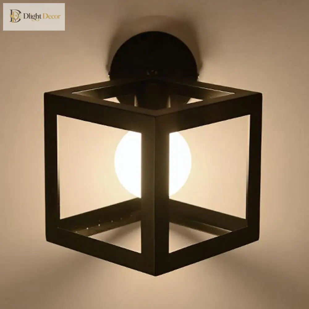 Cyrus - Industrial Chic Wall Sconce With Black Metal Cage