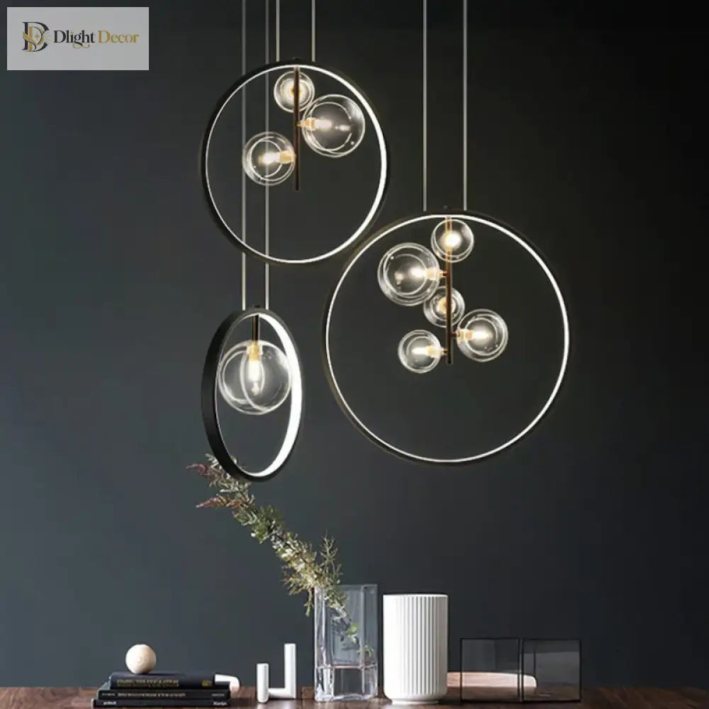Designer Bubble Ball Chandelier - Nordic Glass Lighting For Dining Living Room And Bar Pendant