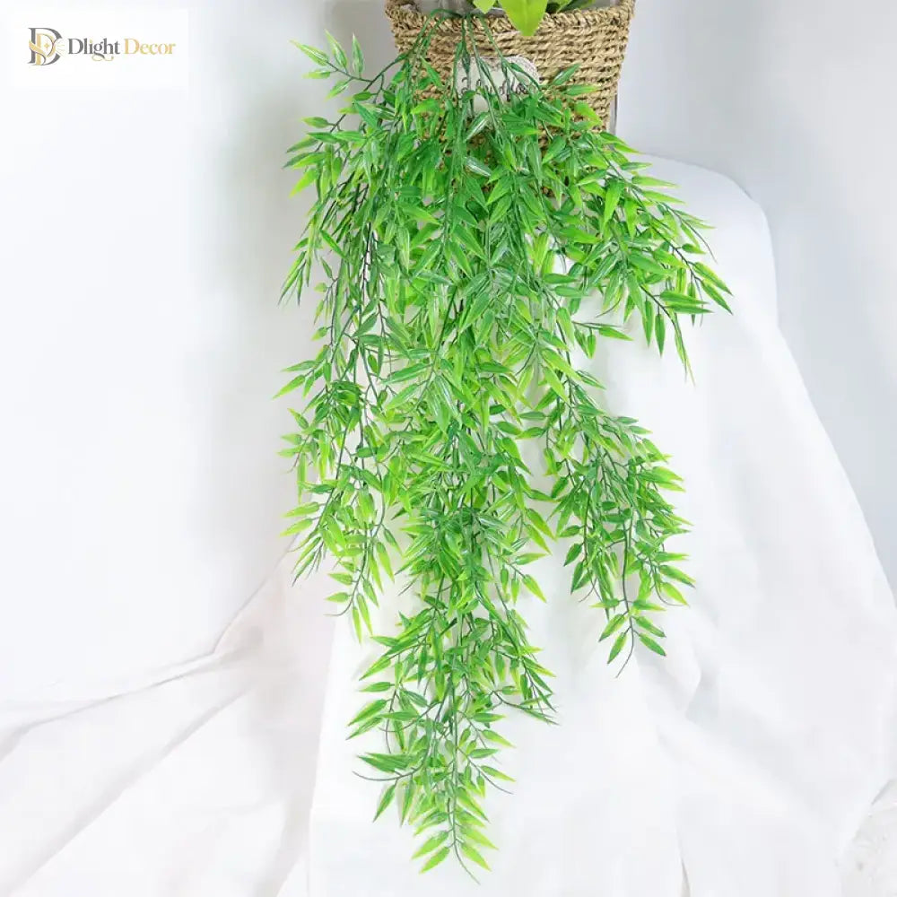 Dlight Decor 105cm Hanging Bamboo Leaf Vine for Garden and Home Wall Decor