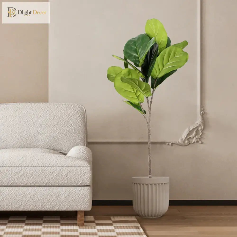 Dlight Decor 113cm Tropical Ficus Tree with Rubber Style Leaves