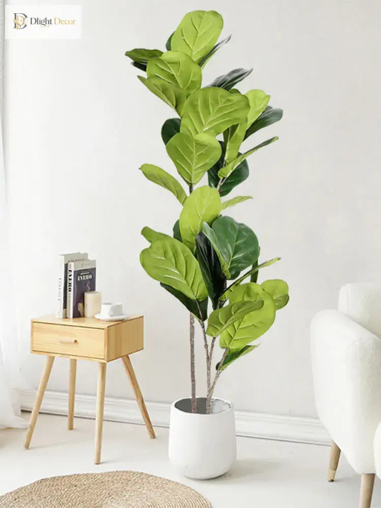 Dlight Decor 113cm Tropical Ficus Tree with Rubber Style Leaves