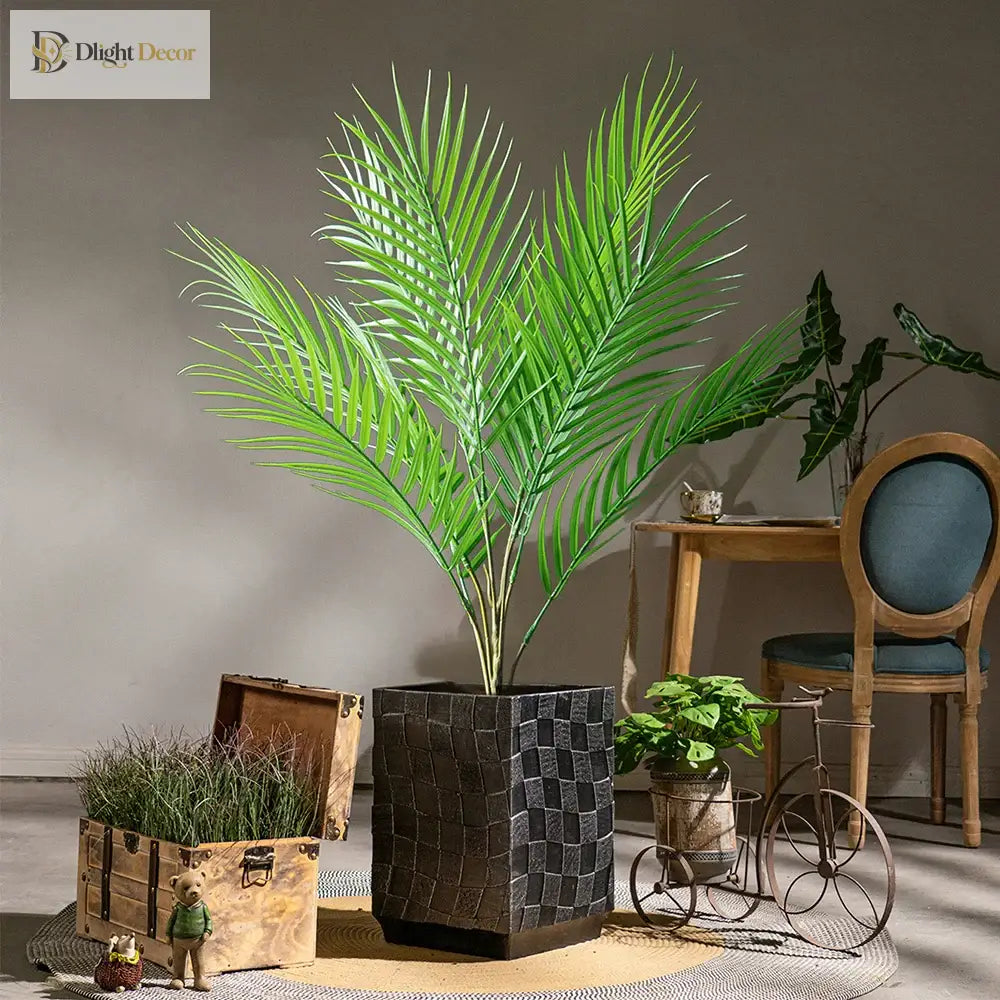 Dlight Decor 120cm Tall Palm Tree Branch with Coconut Leaves for Home and Office Decor
