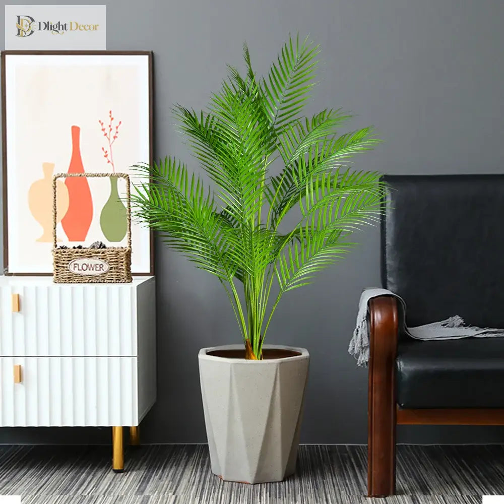 Dlight Decor 120cm Tall Palm Tree Branch with Coconut Leaves for Home and Office Decor