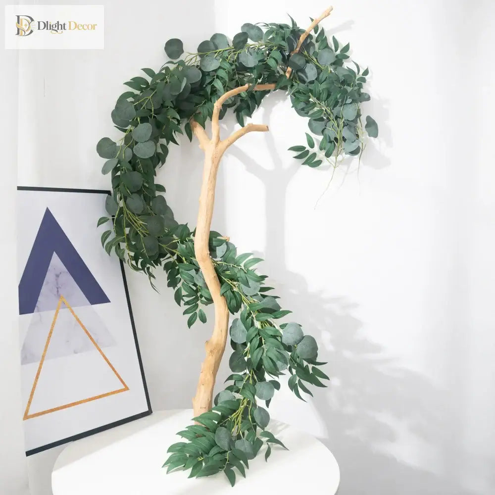 Dlight Decor 200cm Eucalyptus Vine with Willow Leaves for Hanging Decor