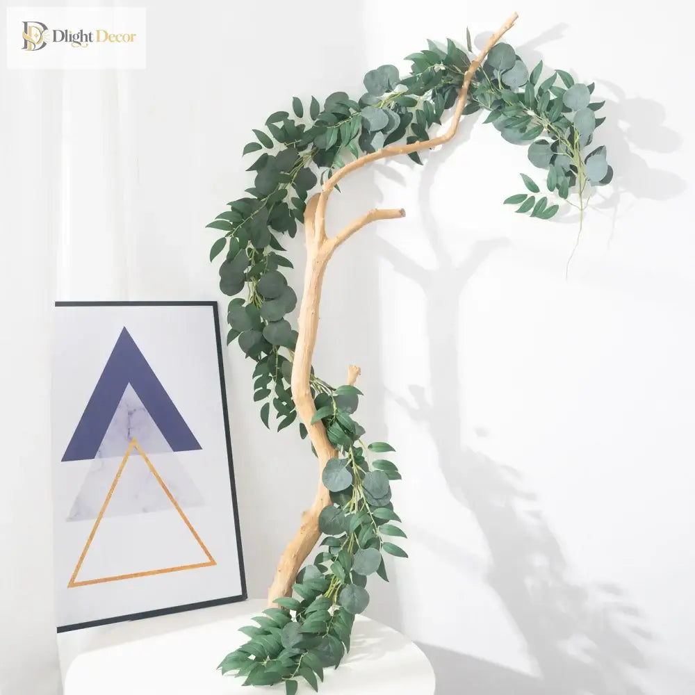 Dlight Decor 200cm Eucalyptus Vine with Willow Leaves for Hanging Decor