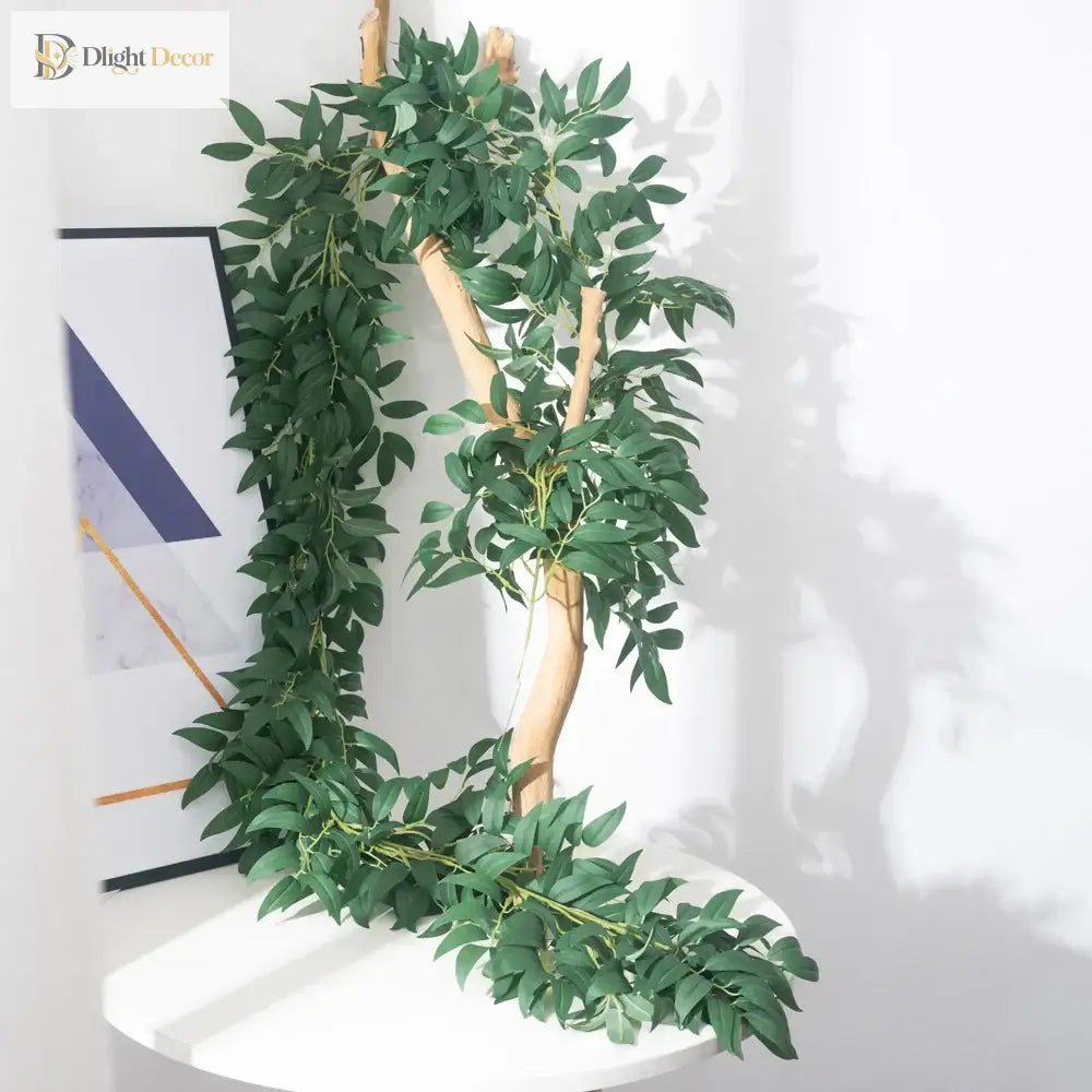 Dlight Decor 200cm Eucalyptus Vine with Willow Leaves for Hanging Decor