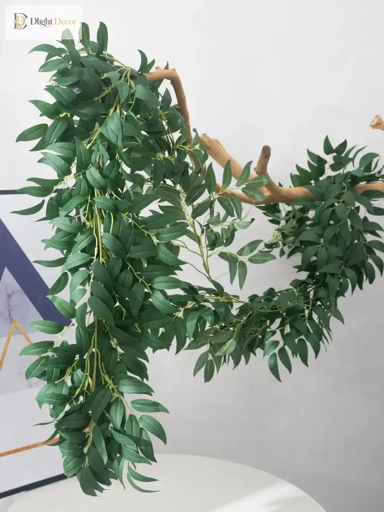 Dlight Decor 200cm Eucalyptus Vine with Willow Leaves for Hanging Decor