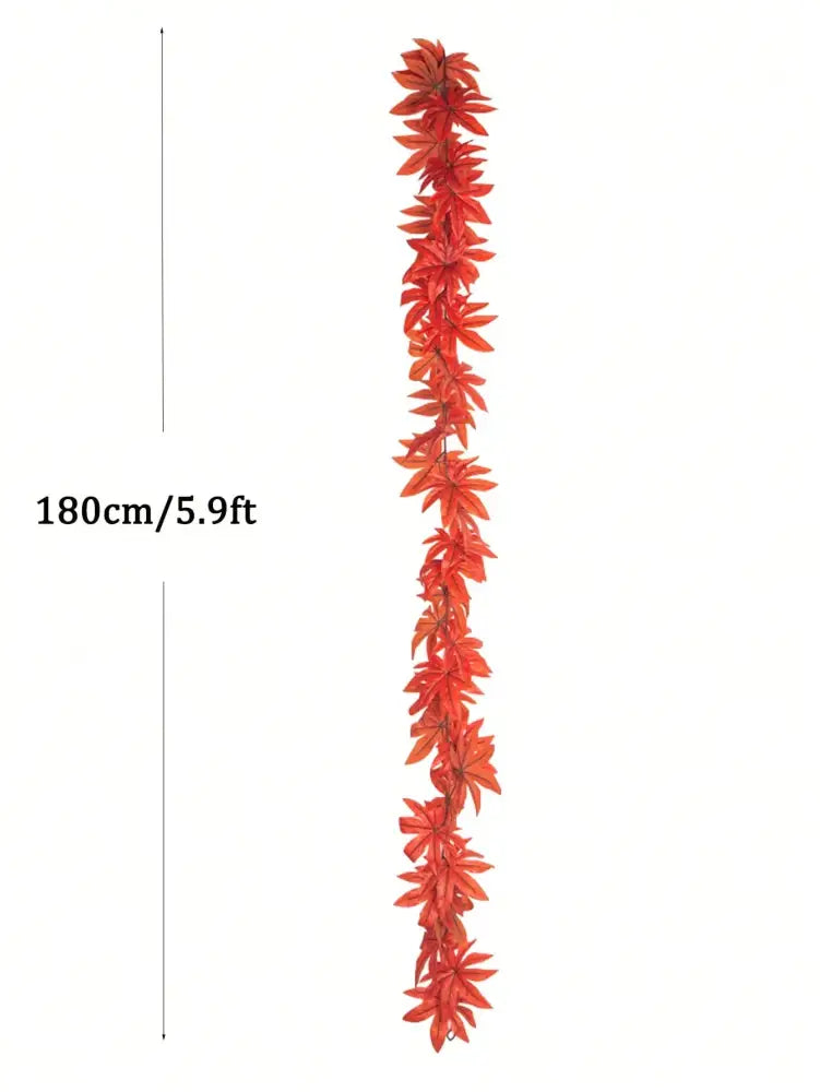 Dlight Decor 200cm Fall Maple Leaf Garland for Autumn and Halloween Decor 180cm Red