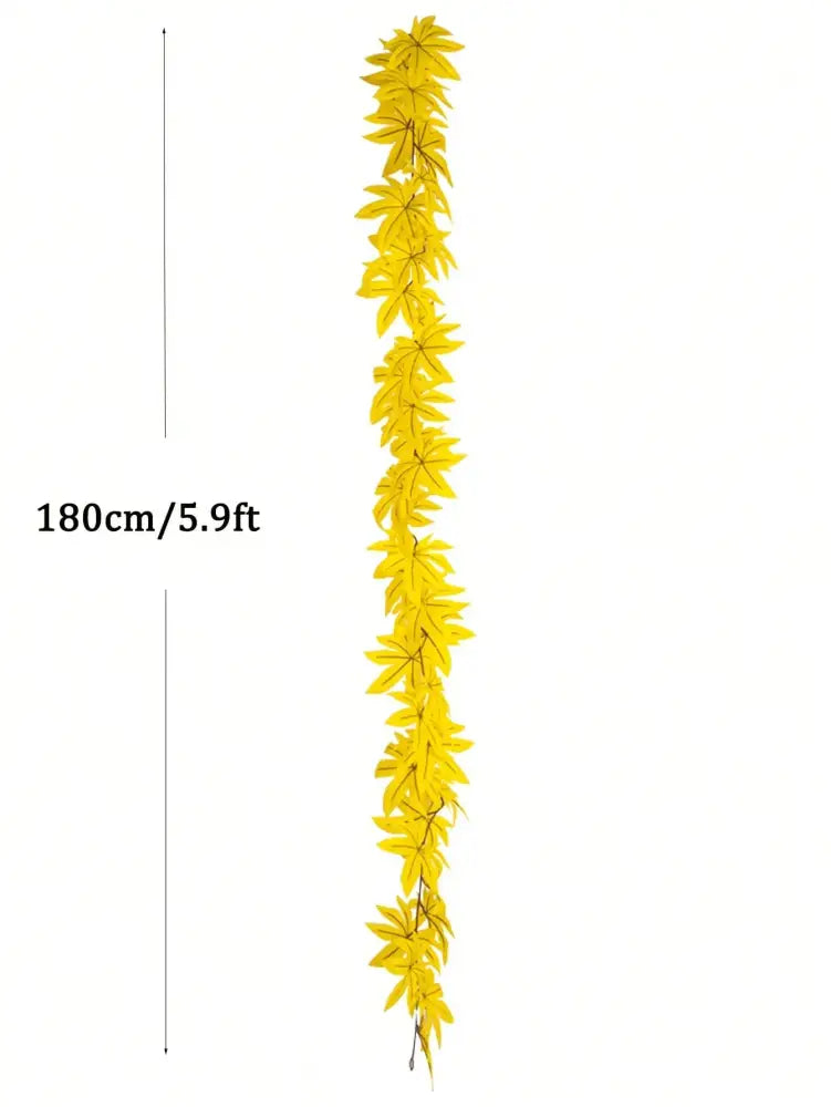 Dlight Decor 200cm Fall Maple Leaf Garland for Autumn and Halloween Decor 180cm Yellow