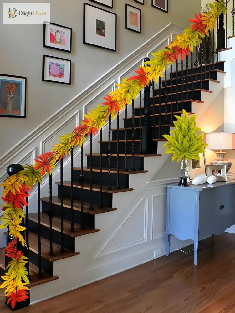 Dlight Decor 200cm Fall Maple Leaf Garland for Autumn and Halloween Decor