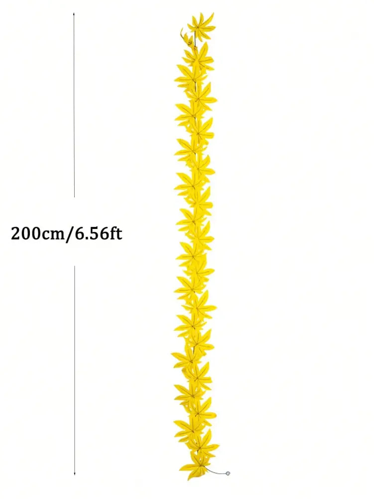 Dlight Decor 200cm Fall Maple Leaf Garland for Autumn and Halloween Decor 200cm Yellow