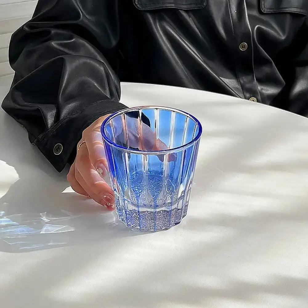 Dlight Decor 200ml Star Diamond Cut Crystal Whisky Glass blue / 200ml