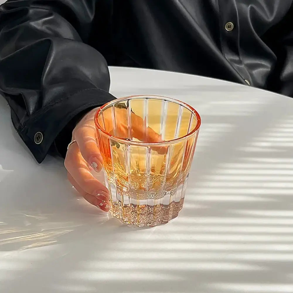 Dlight Decor 200ml Star Diamond Cut Crystal Whisky Glass orange / 200ml