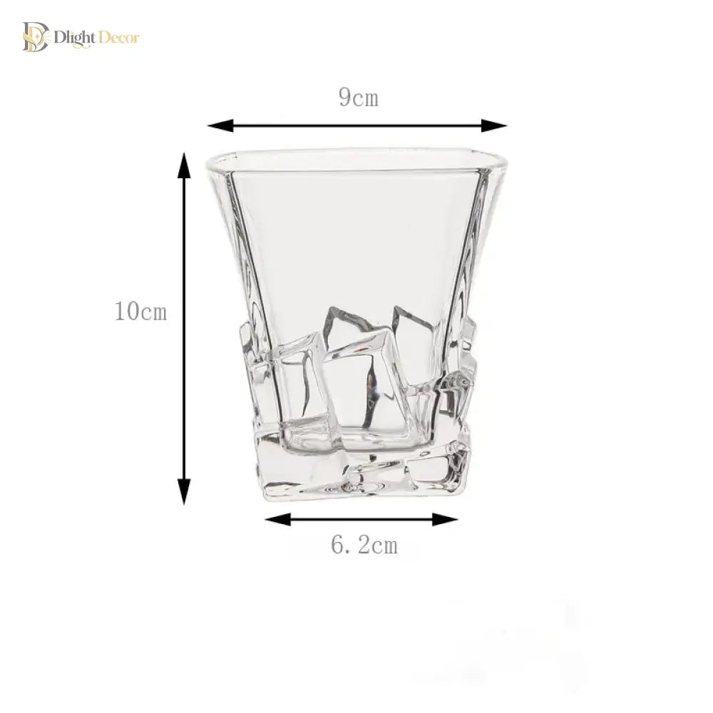 Dlight Decor 310ml Square Glass with Ice Cube Base 310ml / 1pcs Cocktail Glasses