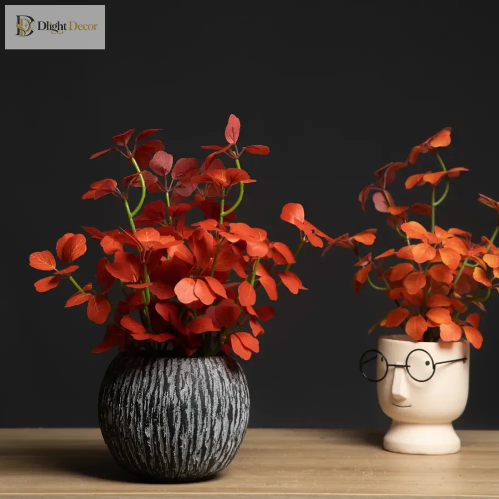 Dlight Decor 33cm Four Leaf Clover Plant with Bell Tree Leaves for Home and Party Decor