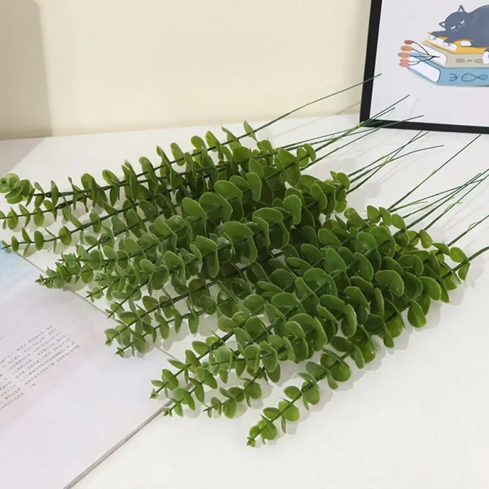 Dlight Decor 42cm Eucalyptus Branches with Money Leaves Set 42cm Green / 6pcs