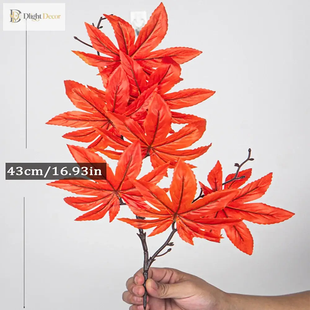 Dlight Decor 43cm Autumn Maple Leaf Branch for Fall Display