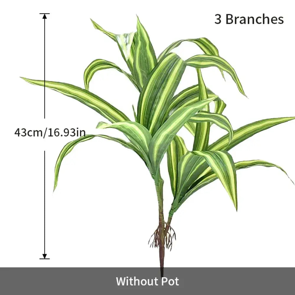 Dlight Decor 43cm Dracaena Air Grass Branch with Bamboo Leaves for Desktop Decor 43cm Yellow